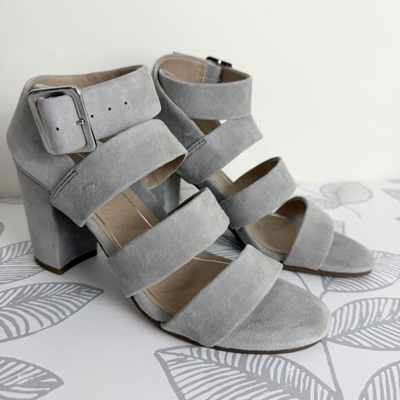 Vionic Shoes - Vionic Blaire Strappy Suede Leather Heels Gray Women’s 7.5 Comfort Support